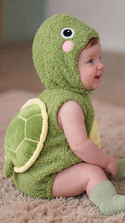 Little Turtle-Plush Baby Onesie