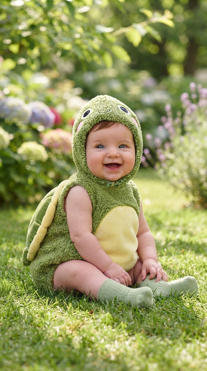 Little Turtle-Plush Baby Onesie